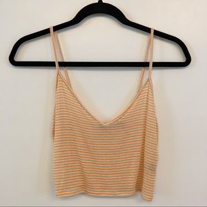 Urban Outfitters orange striped crop top